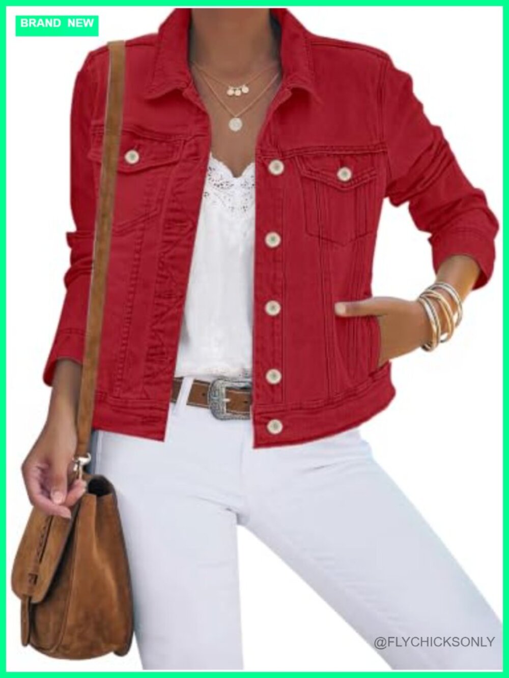 Button Down Stretch Fitted Long Sleeve Denim Jean Jacket